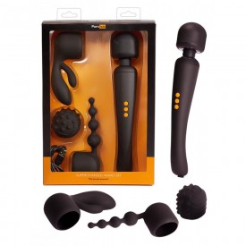 Жезловый вибратор с насадками Supercharged Wand Set